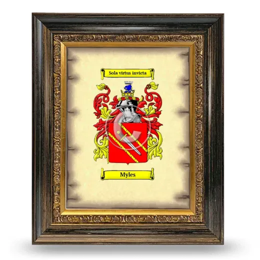 Myles Coat of Arms Framed - Heirloom