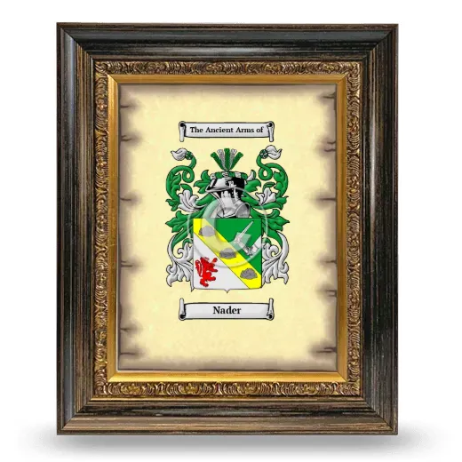 Nader Coat of Arms Framed - Heirloom