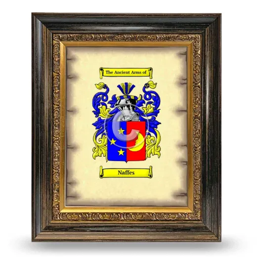 Naffes Coat of Arms Framed - Heirloom