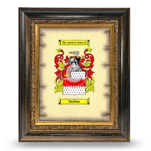Narbon Coat of Arms Framed - Heirloom