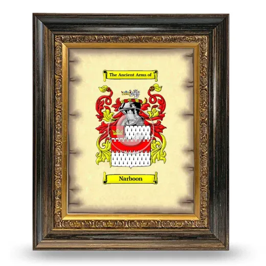 Narboon Coat of Arms Framed - Heirloom