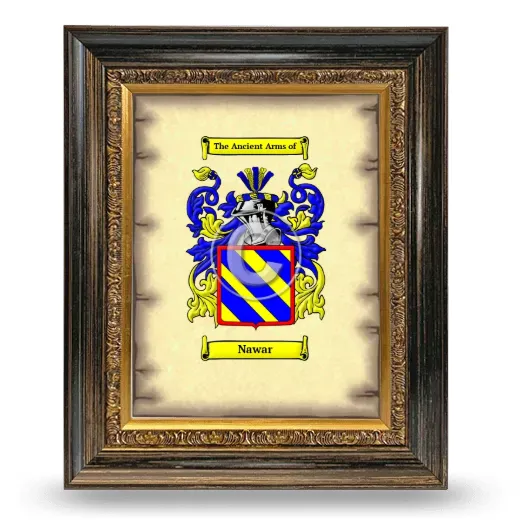 Nawar Coat of Arms Framed - Heirloom