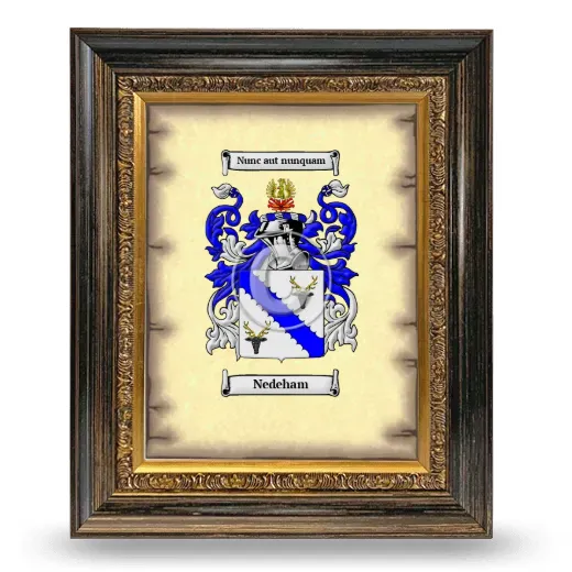 Nedeham Coat of Arms Framed - Heirloom