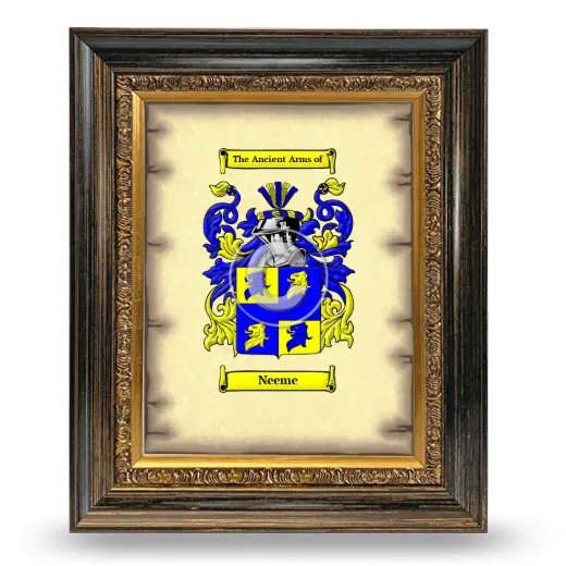 Neeme Coat of Arms Framed - Heirloom