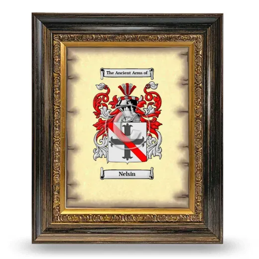 Nelsin Coat of Arms Framed - Heirloom