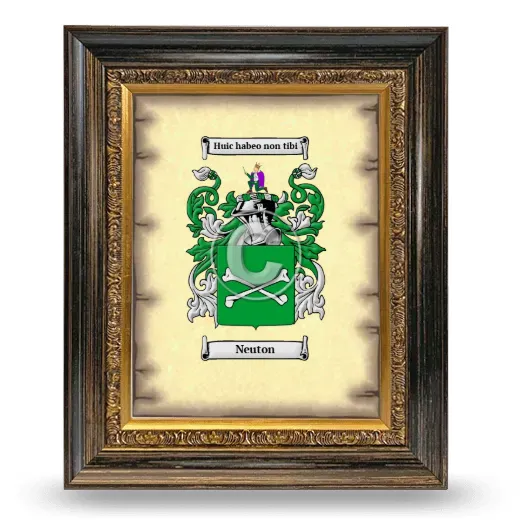 Neuton Coat of Arms Framed - Heirloom