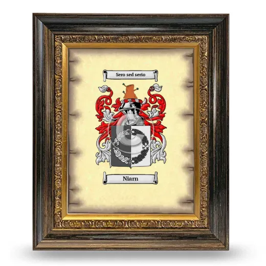 Niarn Coat of Arms Framed - Heirloom