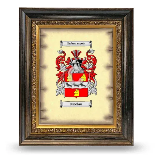 Nicolau Coat of Arms Framed - Heirloom