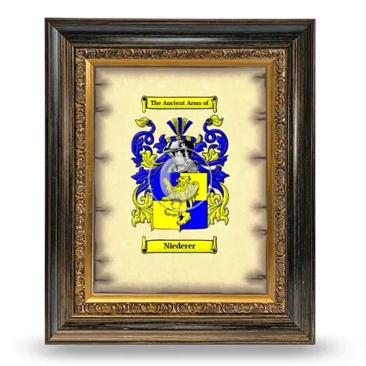Niederer Coat of Arms Framed - Heirloom