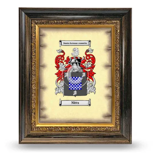 Nitts Coat of Arms Framed - Heirloom
