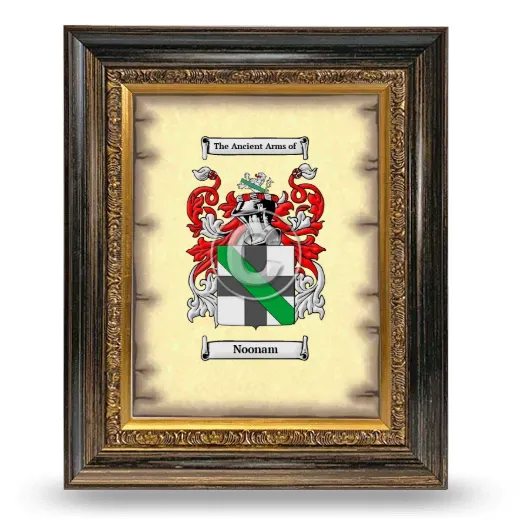 Noonam Coat of Arms Framed - Heirloom
