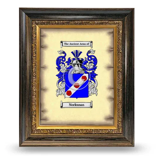 Norkunas Coat of Arms Framed - Heirloom