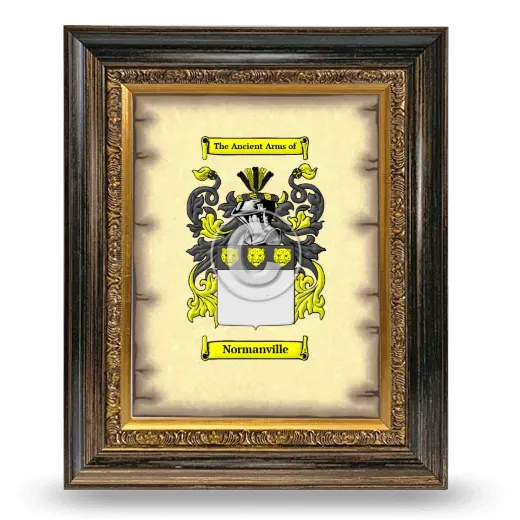 Normanville Coat of Arms Framed - Heirloom