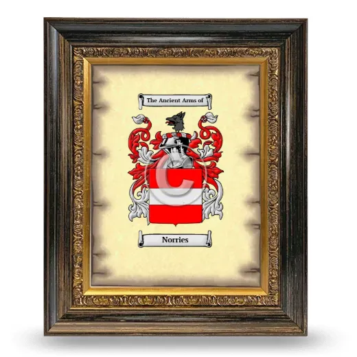 Norries Coat of Arms Framed - Heirloom