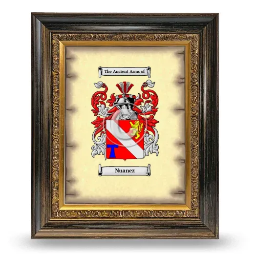 Nuanez Coat of Arms Framed - Heirloom