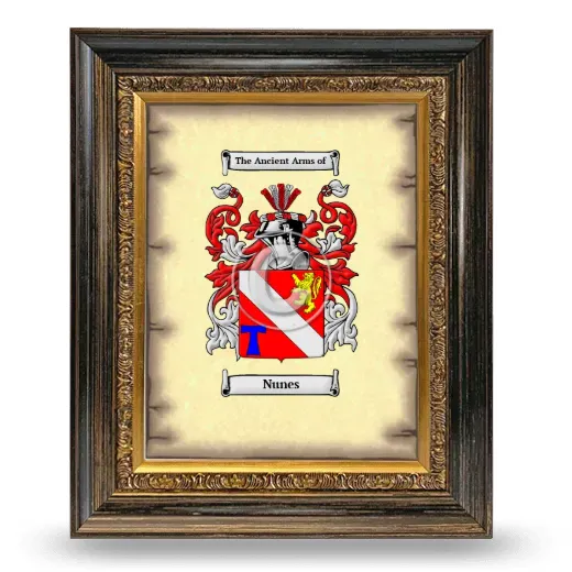 Nunes Coat of Arms Framed - Heirloom