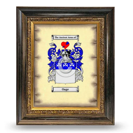 Oage Coat of Arms Framed - Heirloom