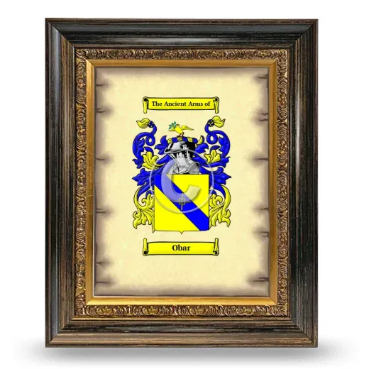 Obar Coat of Arms Framed - Heirloom