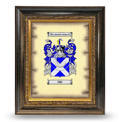 Ode Coat of Arms Framed - Heirloom