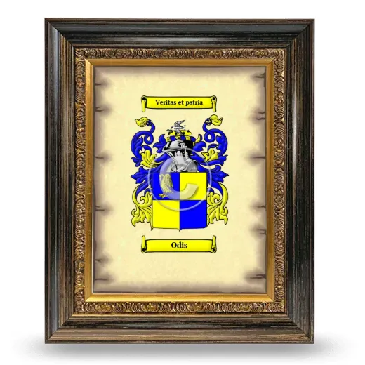 Odis Coat of Arms Framed - Heirloom