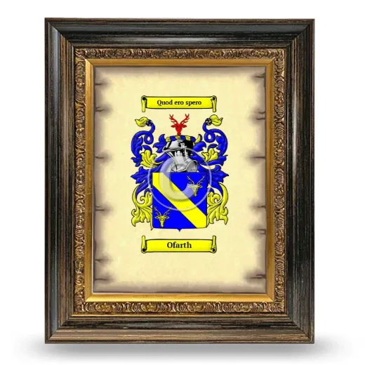 Ofarth Coat of Arms Framed - Heirloom