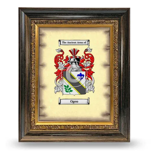 Ogeo Coat of Arms Framed - Heirloom