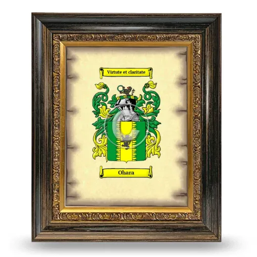 Ohara Coat of Arms Framed - Heirloom