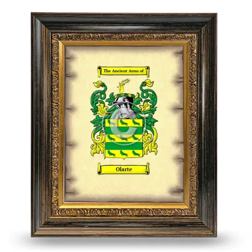 Olarte Coat of Arms Framed - Heirloom