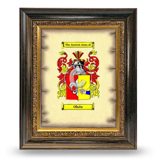 Olsén Coat of Arms Framed - Heirloom