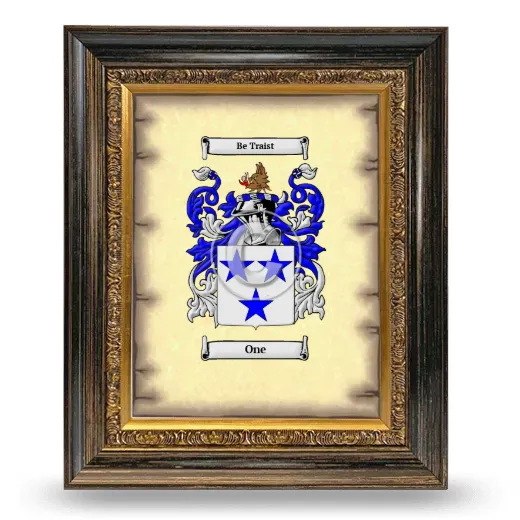 One Coat of Arms Framed - Heirloom