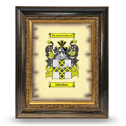 Opinshaw Coat of Arms Framed - Heirloom
