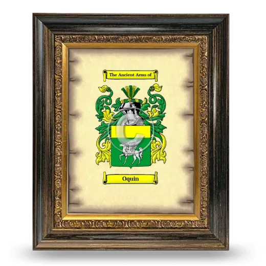 Oquin Coat of Arms Framed - Heirloom