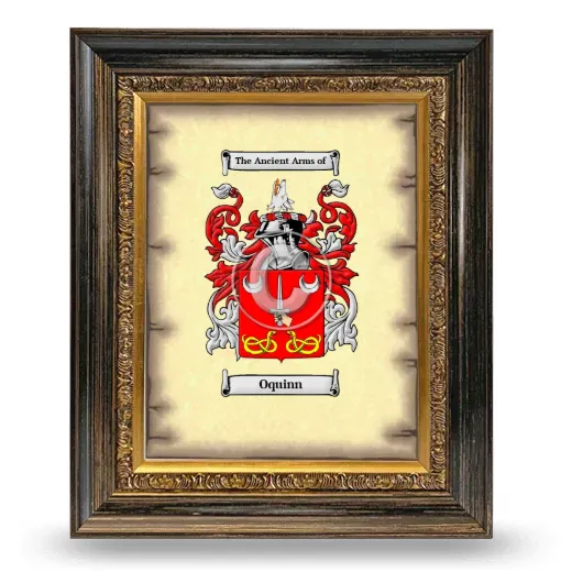 Oquinn Coat of Arms Framed - Heirloom
