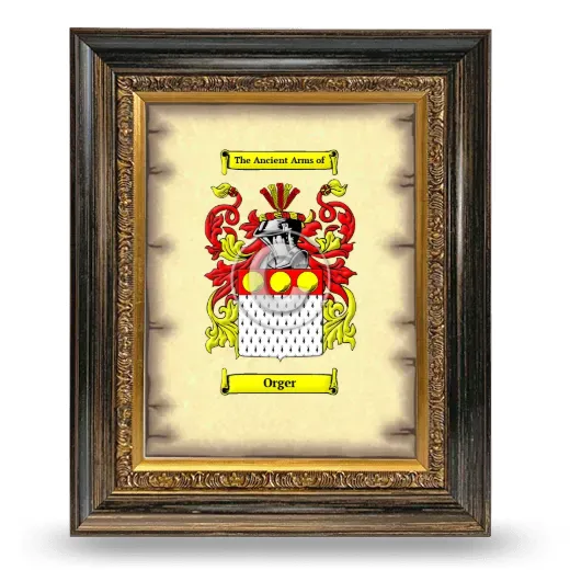 Orger Coat of Arms Framed - Heirloom
