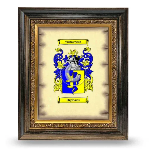 Orphans Coat of Arms Framed - Heirloom