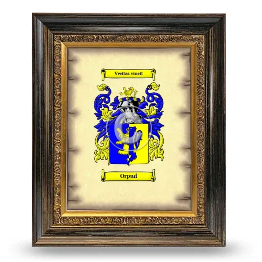 Orpud Coat of Arms Framed - Heirloom