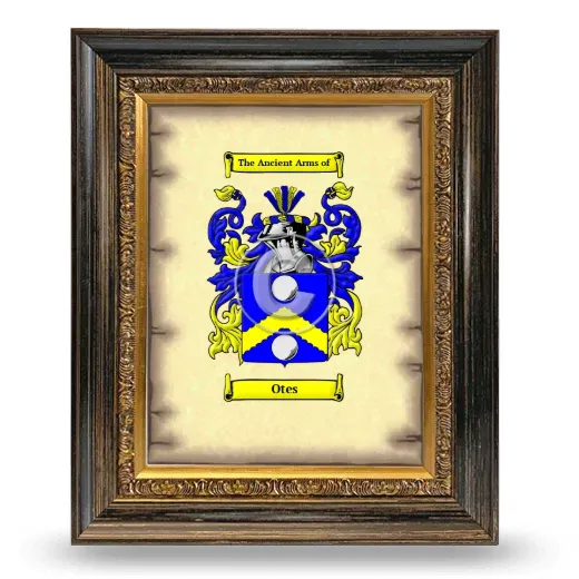 Otes Coat of Arms Framed - Heirloom