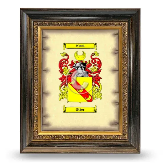 Otter Coat of Arms Framed - Heirloom