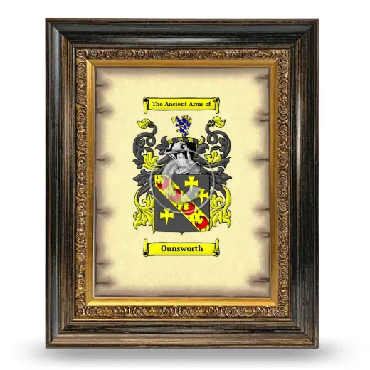 Ounsworth Coat of Arms Framed - Heirloom