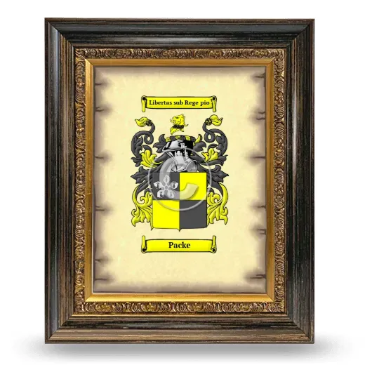Packe Coat of Arms Framed - Heirloom