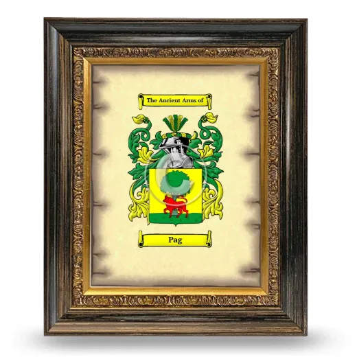 Pag Coat of Arms Framed - Heirloom