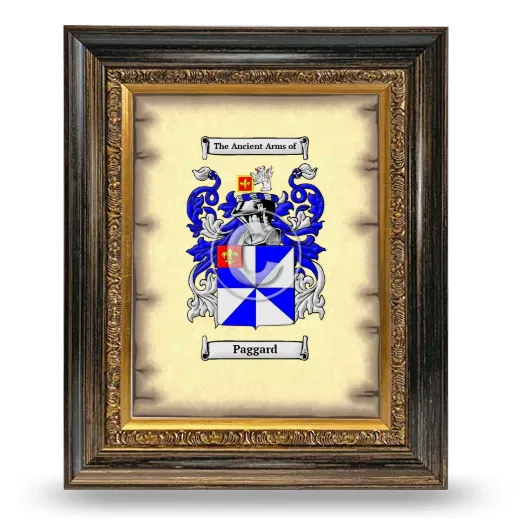 Paggard Coat of Arms Framed - Heirloom
