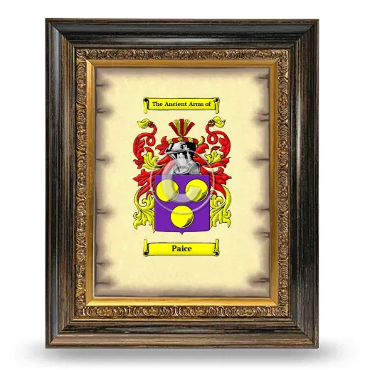 Paice Coat of Arms Framed - Heirloom