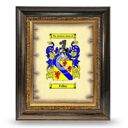 Pallay Coat of Arms Framed - Heirloom
