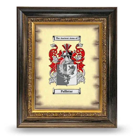 Pallistar Coat of Arms Framed - Heirloom
