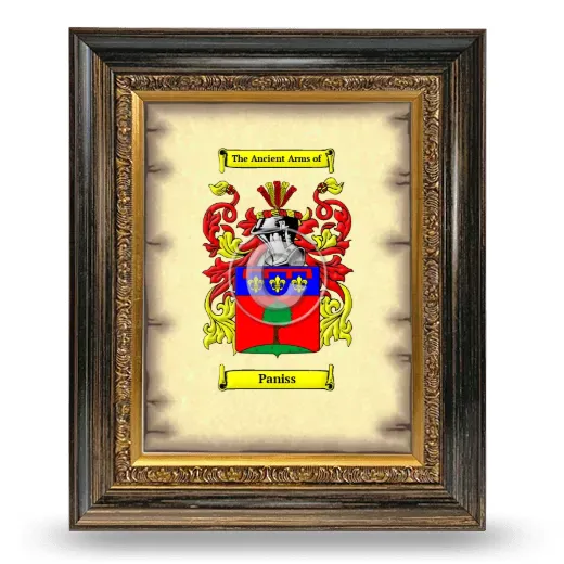 Paniss Coat of Arms Framed - Heirloom