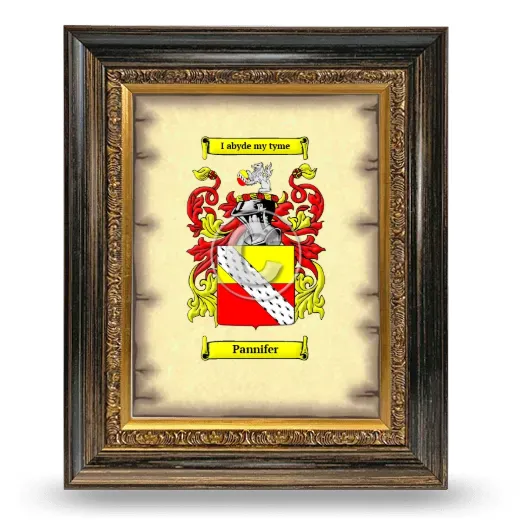 Pannifer Coat of Arms Framed - Heirloom