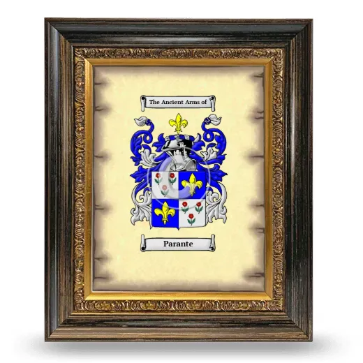 Parante Coat of Arms Framed - Heirloom