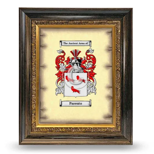 Parento Coat of Arms Framed - Heirloom