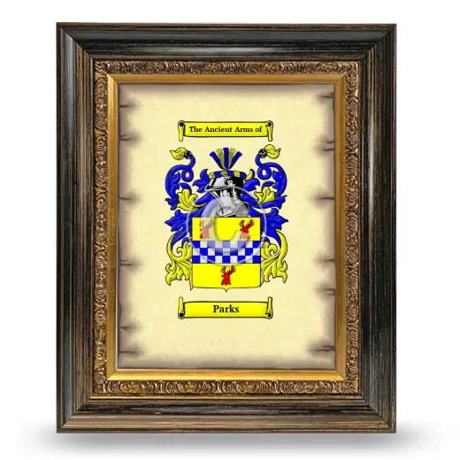 Parks Coat of Arms Framed - Heirloom